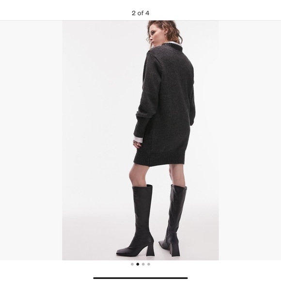 NWT Topshop collared sweater mini dress - Picture 2 of 4
